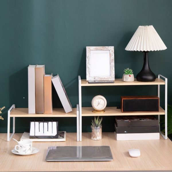 "Modern Standard Children's Bookshelf with 2 Vertical Wood Shelves, Open Back, Double-sided Design"