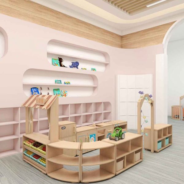 "Natural Finish Modern Standard Children's Bookshelf/Kids Bookshelf Display Rack with 3/6 Shelves, Horizontal/Vertical Orientation, Open/Closed Back, Natural Wood Shelves, Free Standing"