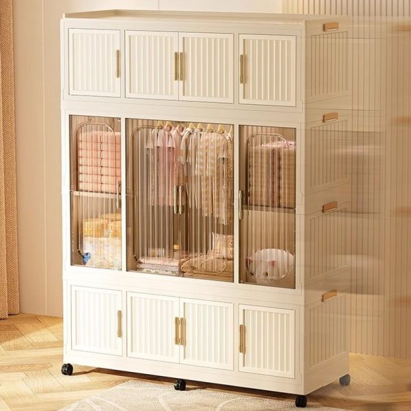 "Elegant White Synthetic Material Children's Wardrobe with Shelf, Clothing Rod, and Door"