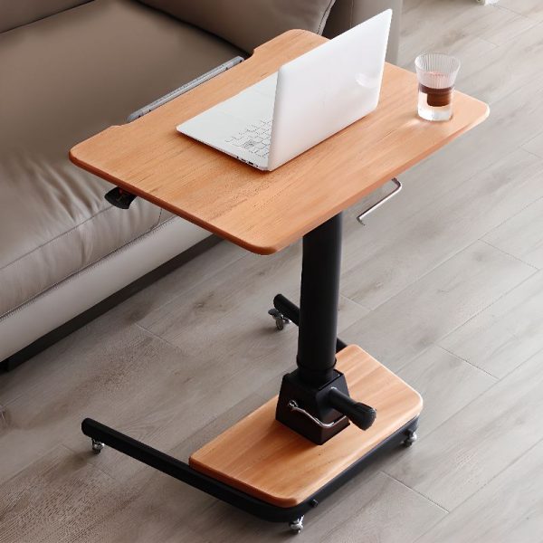 "Auburn Timber Kids Computer Desk with Adjustable Height and Wheels"
